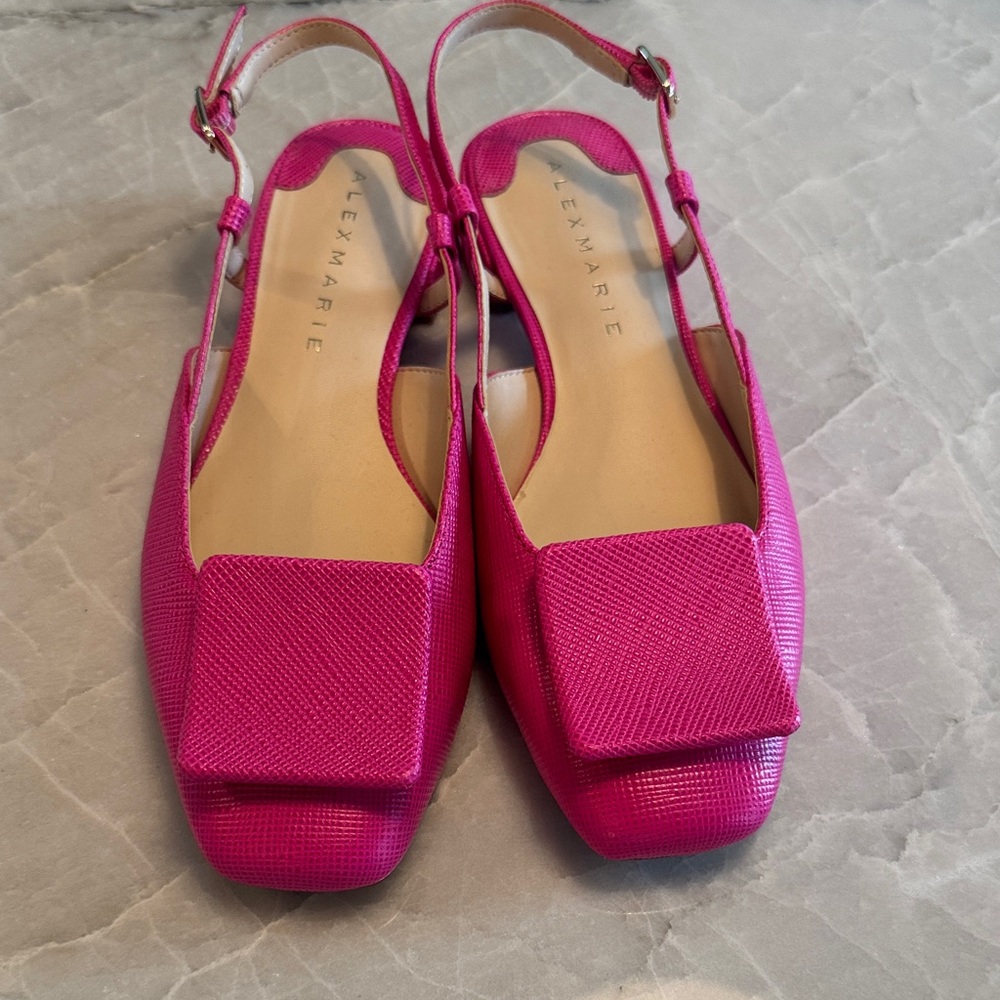 Alex Marie Fuchsia Slingback Square-Toe Flats
